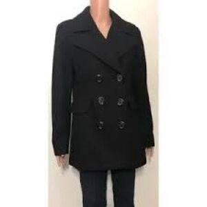 BLACK BUTTON DOWN COAT